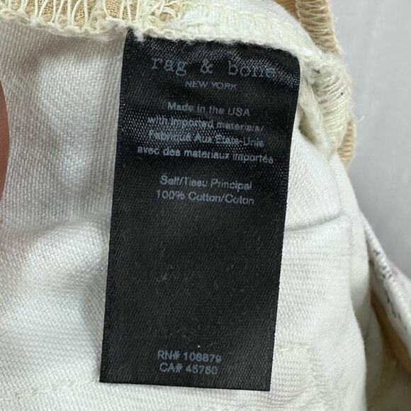 Rag & Bone Micro White Floral High Waist Wide Leg Crop Jeans Size 26 - Picture 9 of 9